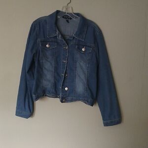 Baccini Dark Blue Denim Jacket Size PL